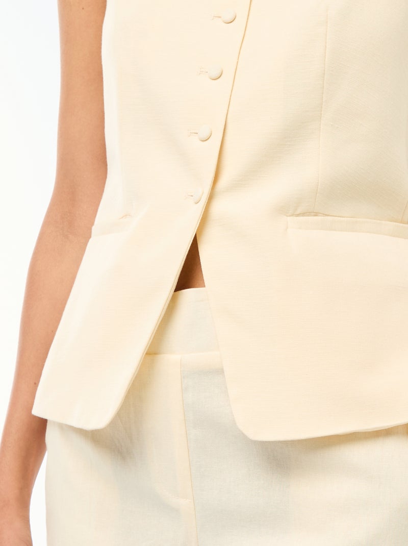 Ärmellose Weste mit Trägern Beige - Kiabi