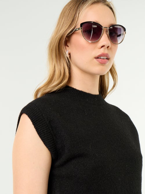 Ärmelloser Grobstrickpullover - Kiabi