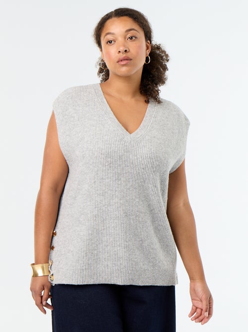 Ärmelloser Pullover mit goldenen Schmuckapplikationen - Kiabi Ärmelloser Pullover mit goldenen Schmuckapplikationen - Kiabi