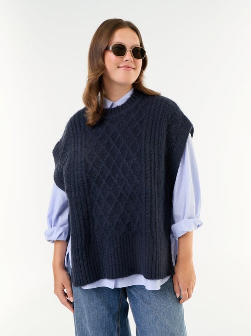 Ärmelloser Pullover mit seitlichem Bindedetail - Kiabi