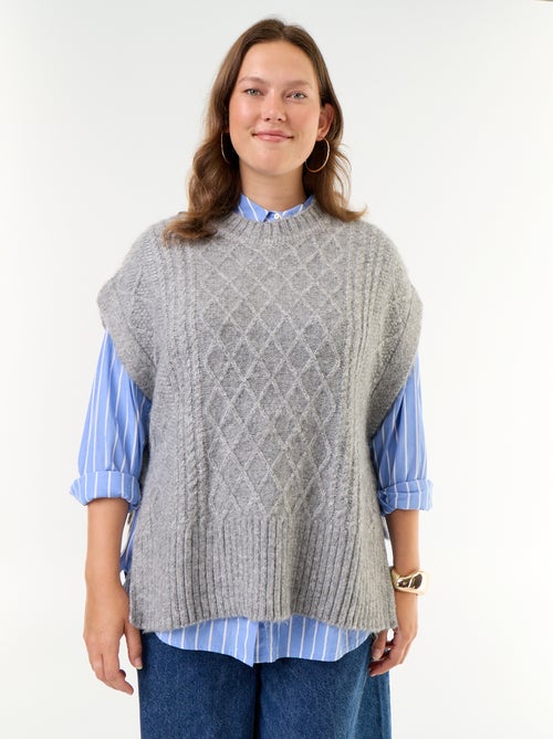 Ärmelloser Pullover mit seitlichem Bindedetail - Kiabi