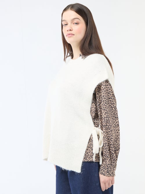 Ärmelloser Pullover zum Binden an den Seiten - Kiabi