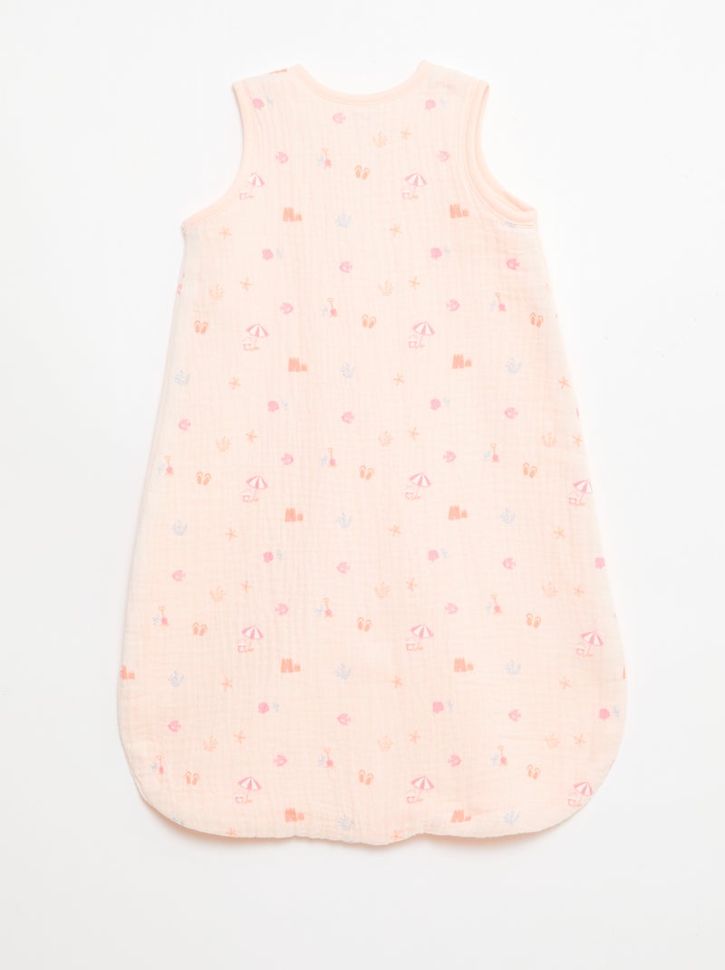 Ärmelloser Schlafsack aus Baumwollgaze mit Motiv, TOG 1 Rosa - Kiabi