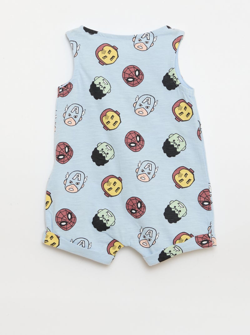 Ärmelloser Strampler mit 'Marvel'-Print Blau - Kiabi