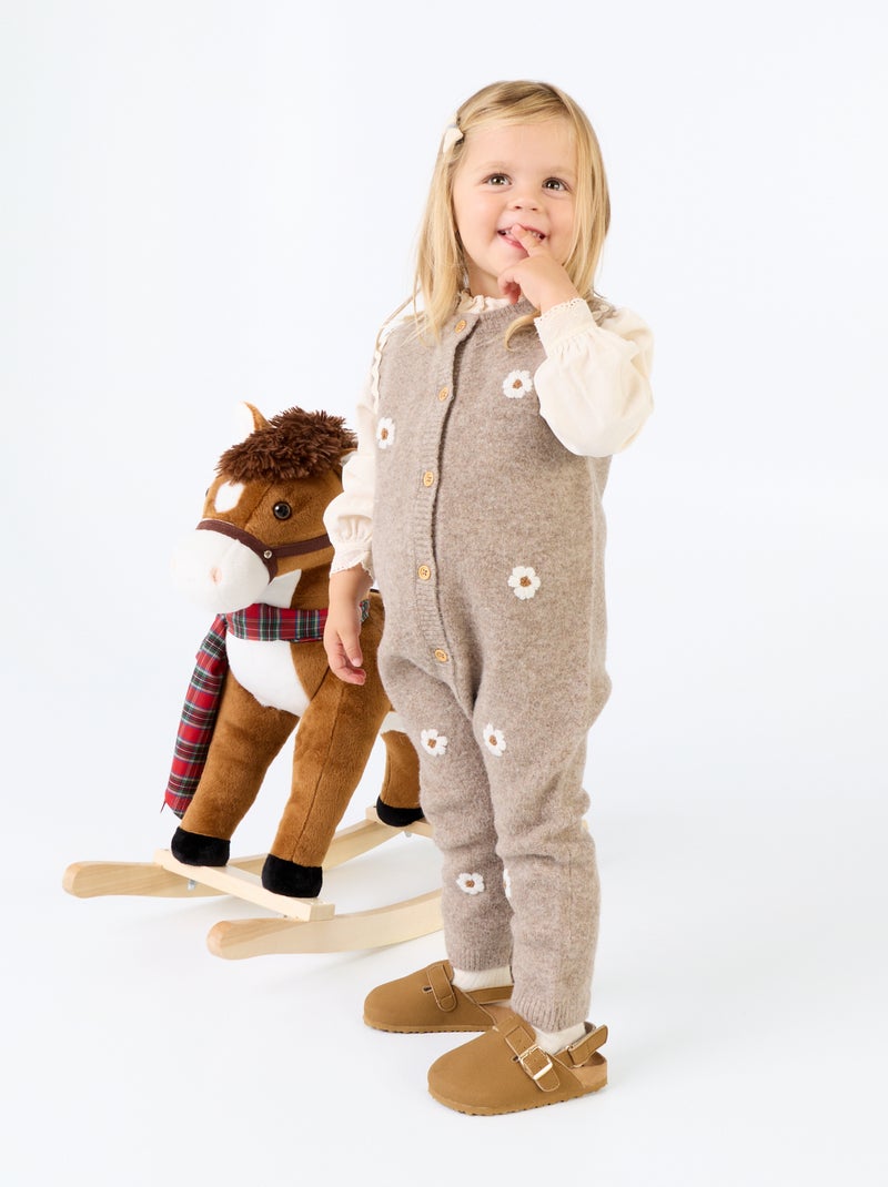 Ärmelloser Strick-Overall Beige - Kiabi