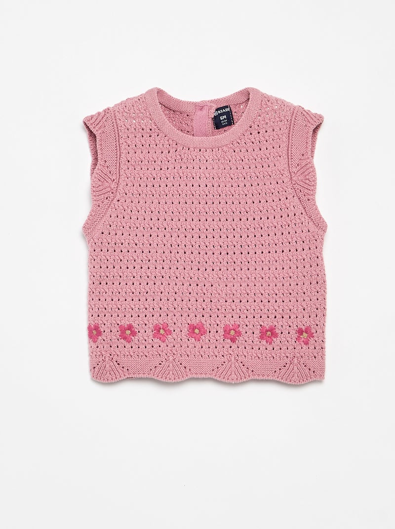 Ärmelloser Strickpullover Rose - Kiabi