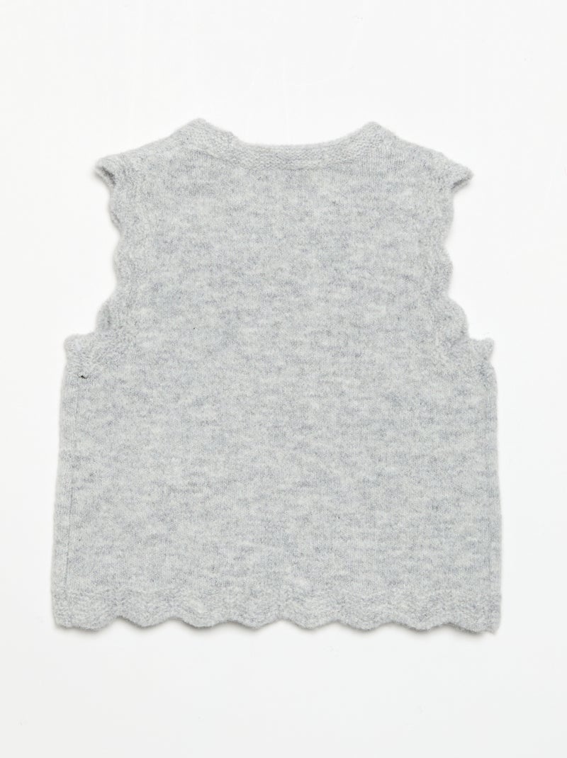 Ärmelloser Uni-Pullover Gris - Kiabi