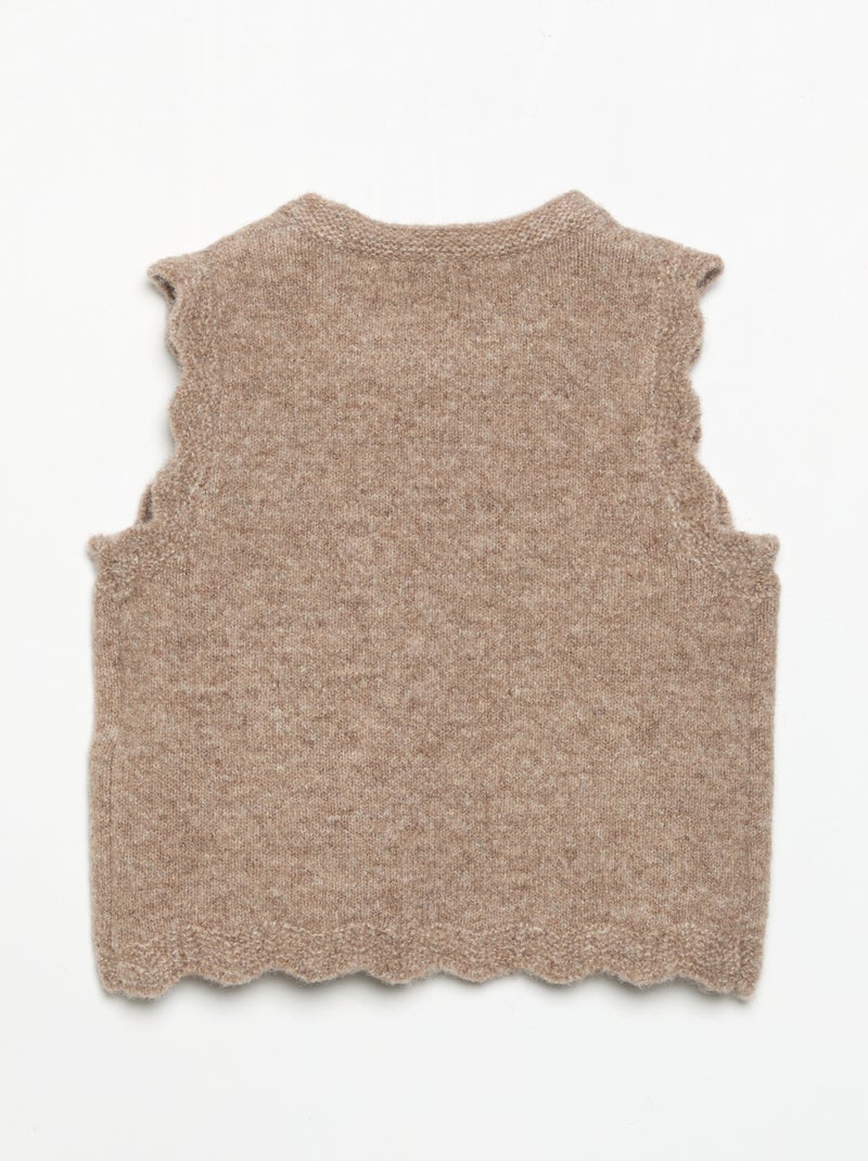 Ärmelloser Uni-Pullover Marron - Kiabi