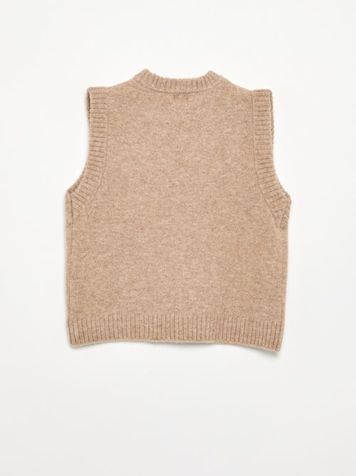 Ärmelloser unifarbener Pulli - Kiabi