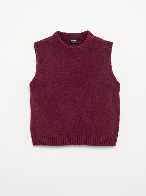 Ärmelloser unifarbener Pulli - Kiabi