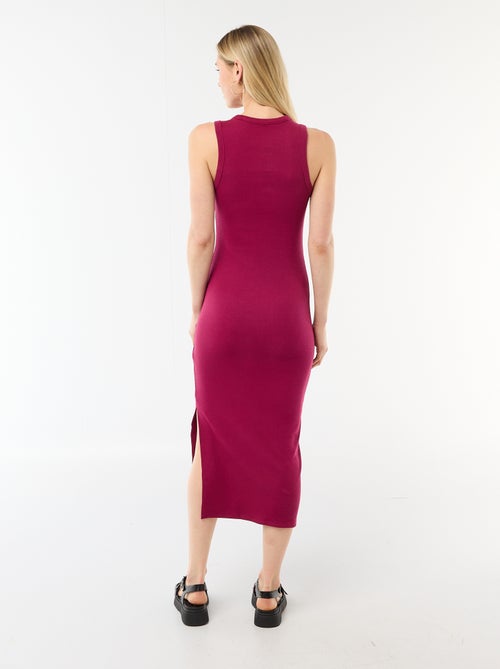 Ärmelloses geripptes Midikleid - Kiabi