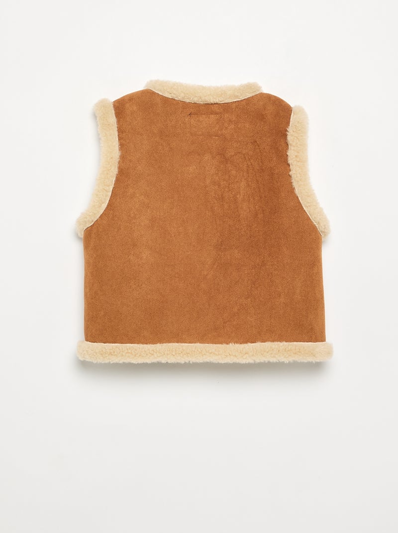 Ärmelloses Gilet in Lammfell-Optik Marron - Kiabi