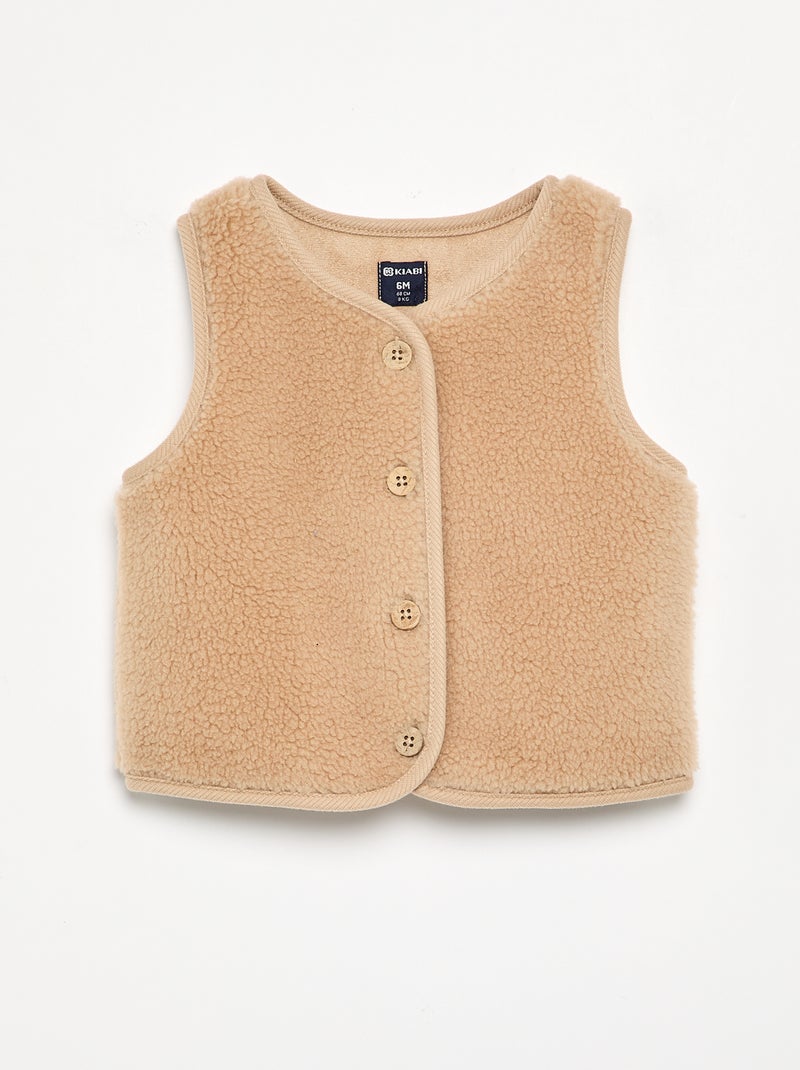 Ärmelloses Gilet in Teddyfell-Optik Beige - Kiabi