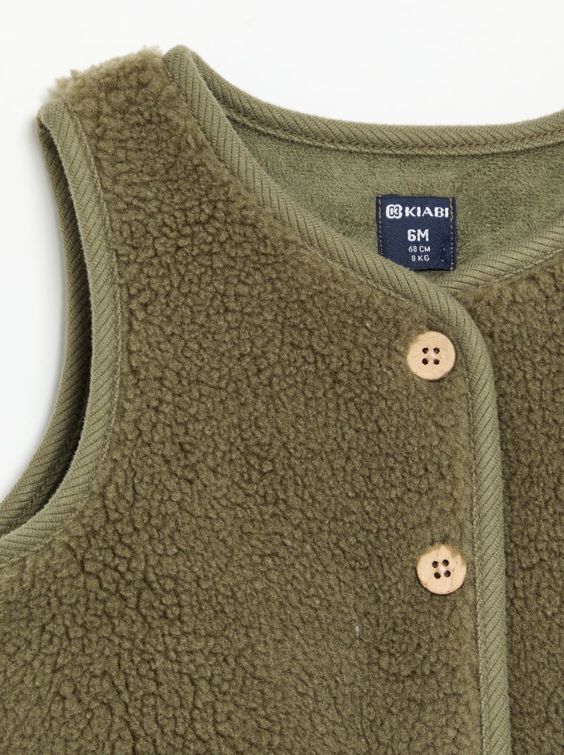 Ärmelloses Gilet in Teddyfell-Optik Vert - Kiabi