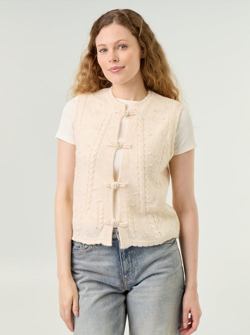 Ärmelloses Gilet mit Wellenkanten - Kiabi
