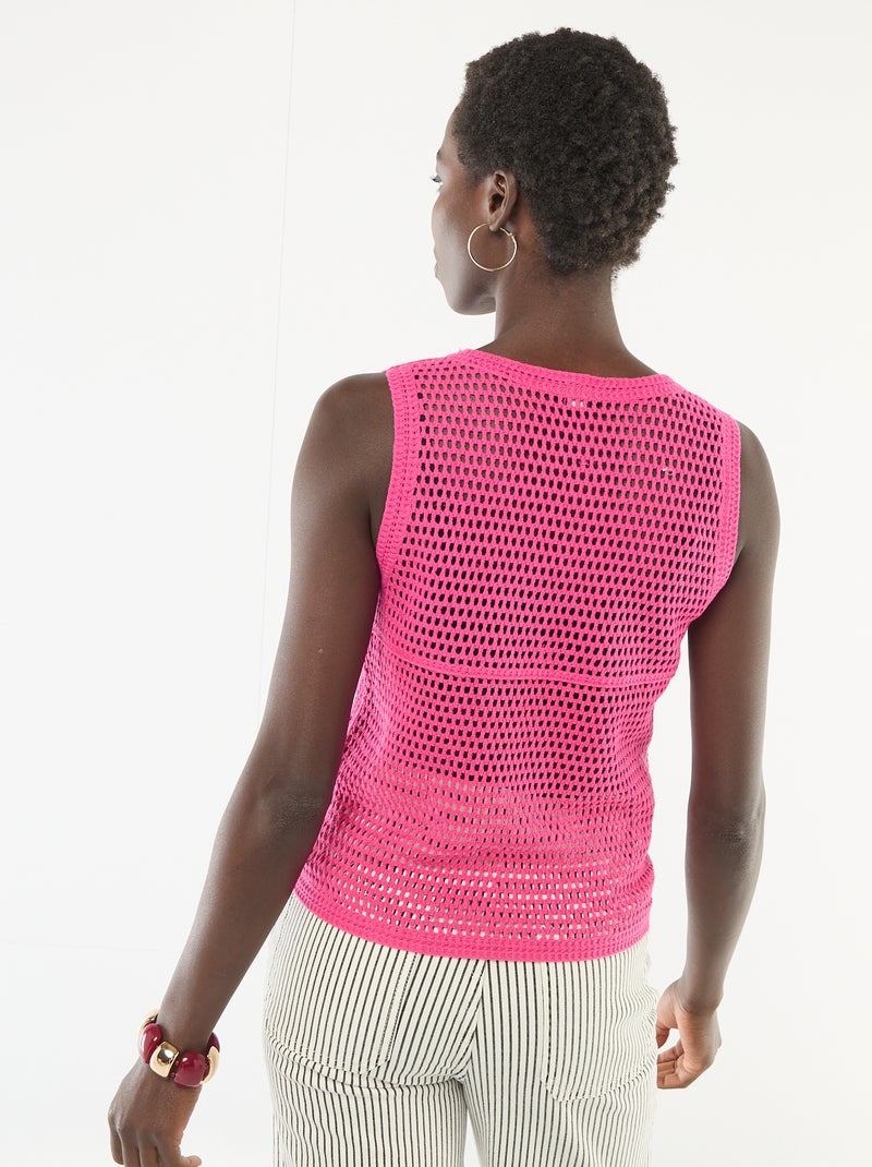 Ärmelloses Häkel-Top Rosa - Kiabi