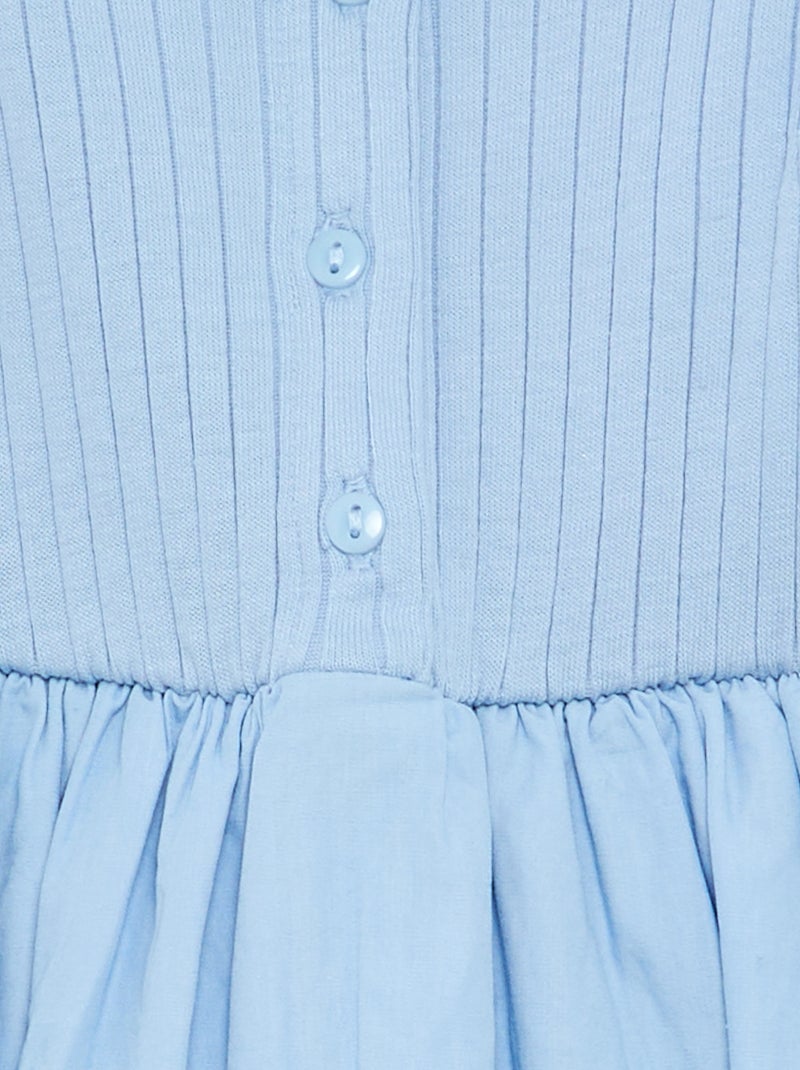 Ärmelloses Kleid im Materialmix Blau - Kiabi