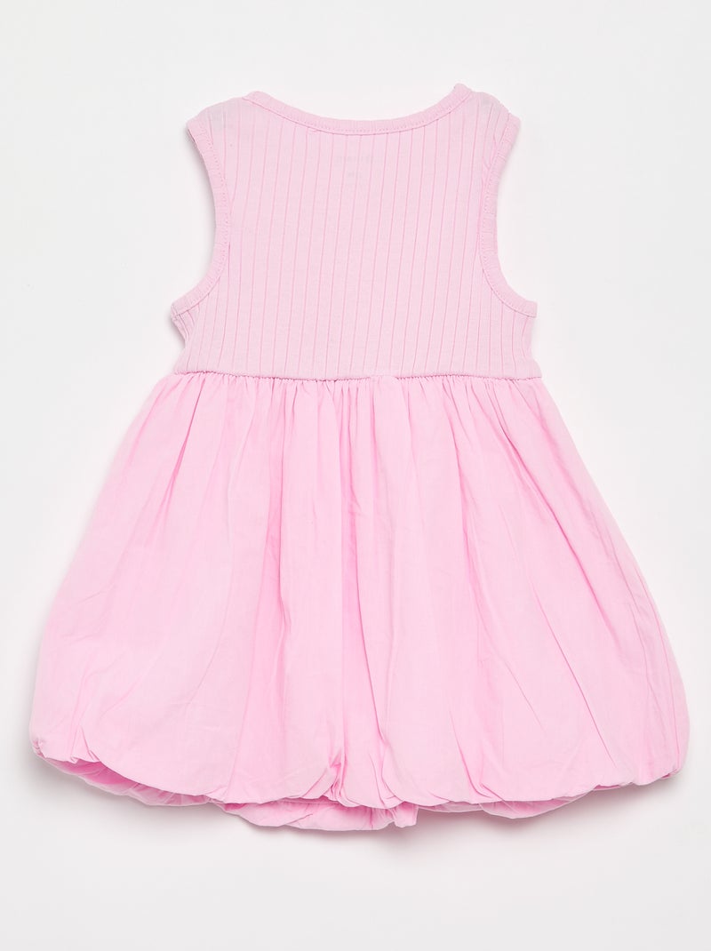 Ärmelloses Kleid im Materialmix Rosa - Kiabi