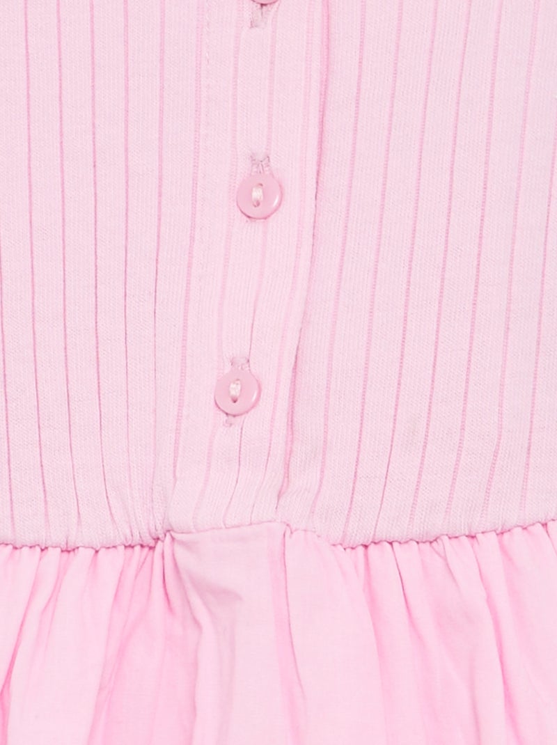 Ärmelloses Kleid im Materialmix Rosa - Kiabi