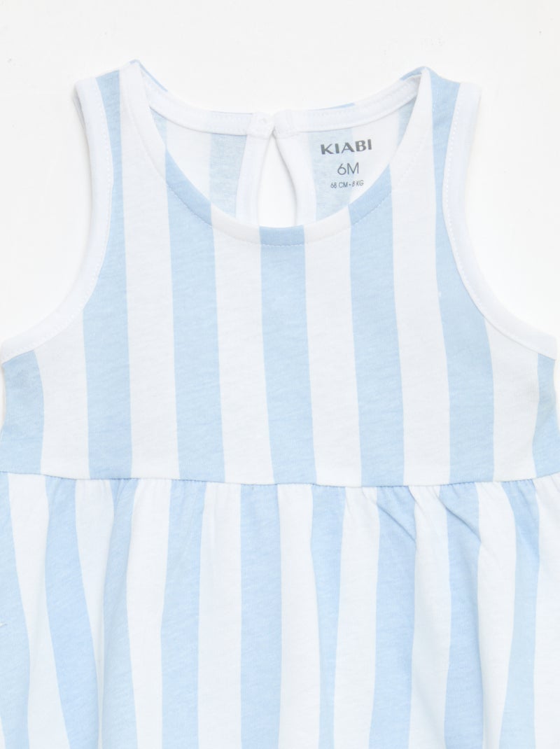 Ärmelloses Kleid mit Botschaft Blau - Kiabi