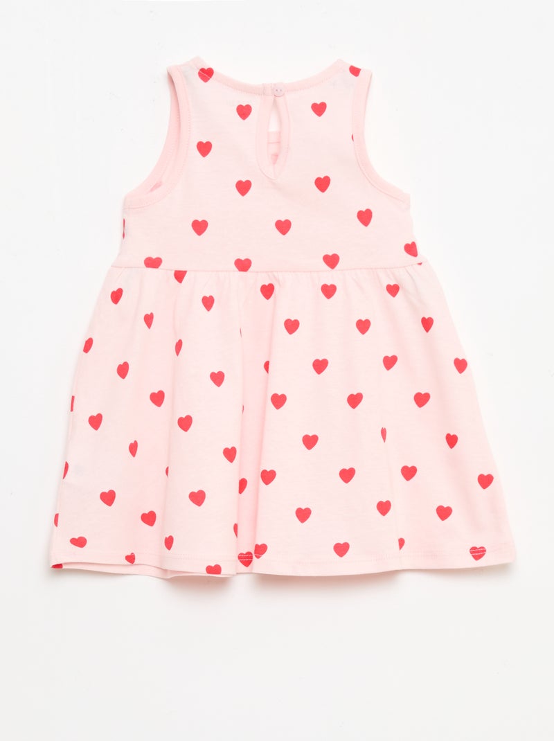 Ärmelloses Kleid mit Botschaft Rosa - Kiabi