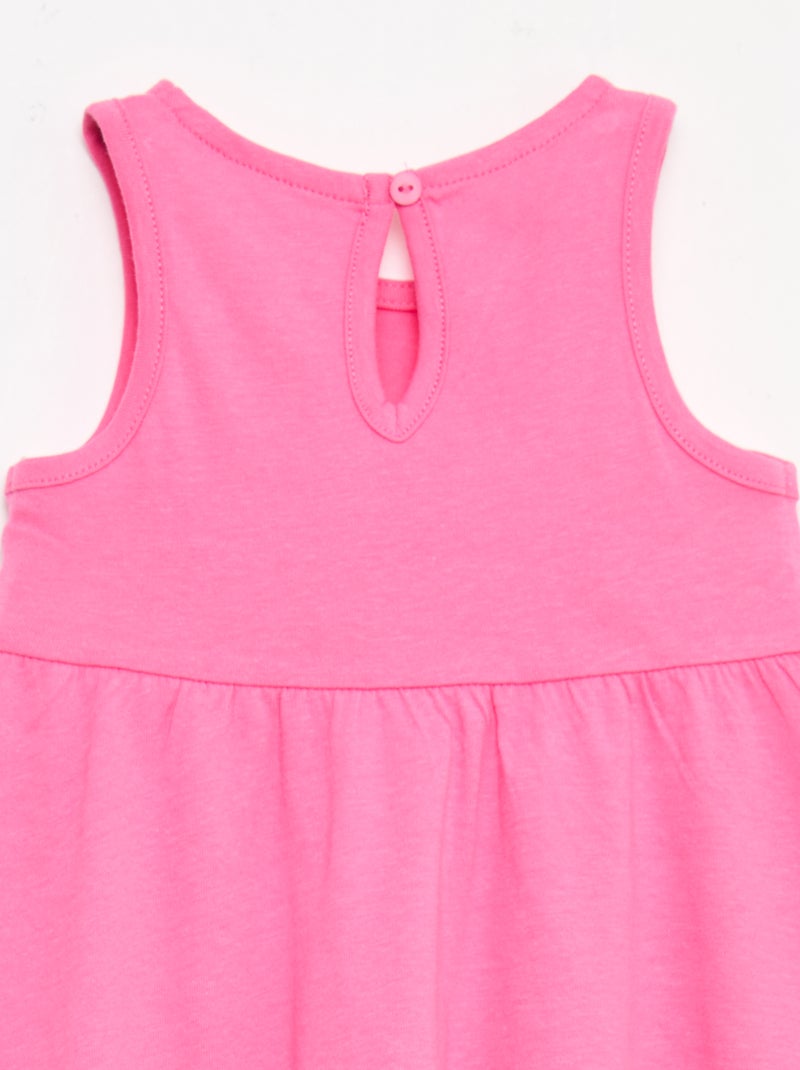 Ärmelloses Kleid mit Botschaft Rosa - Kiabi