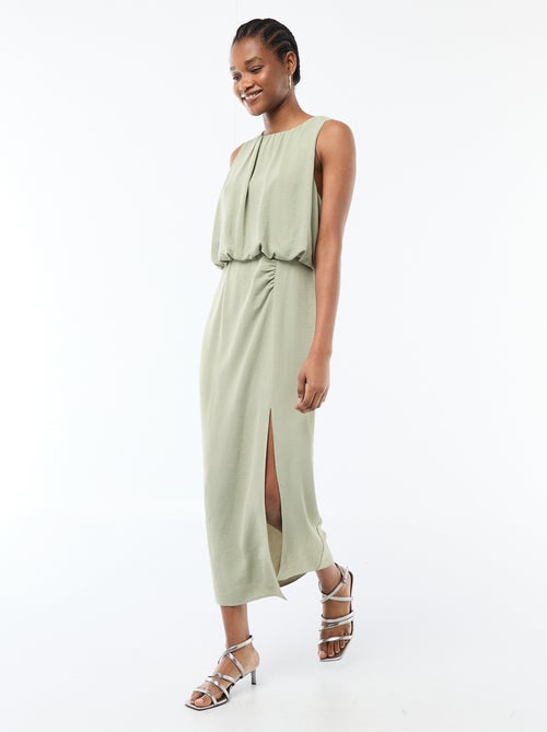 Ärmelloses Midi-Kleid mit Drapé-Effekt - Kiabi