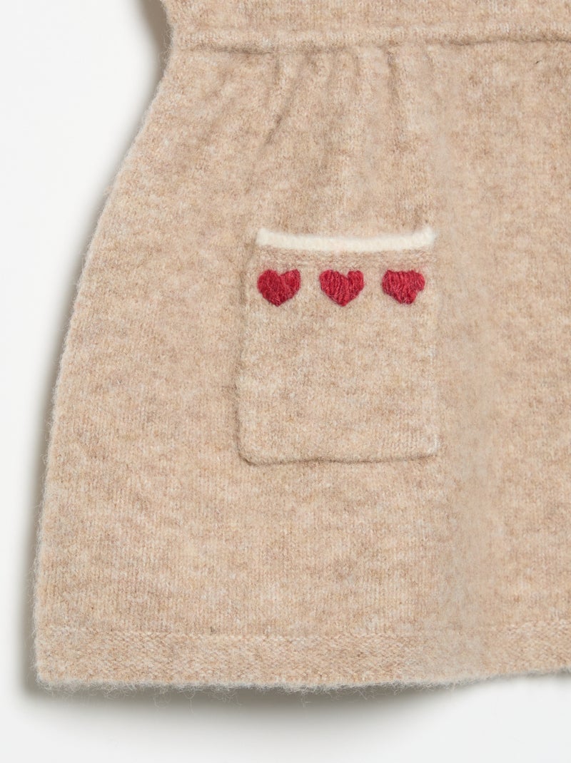 Ärmelloses Strickkleid Beige - Kiabi