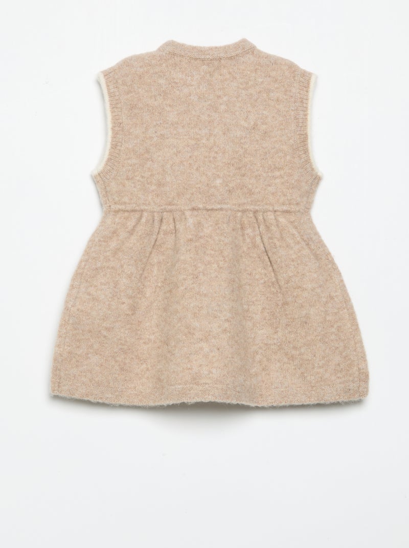 Ärmelloses Strickkleid Beige - Kiabi