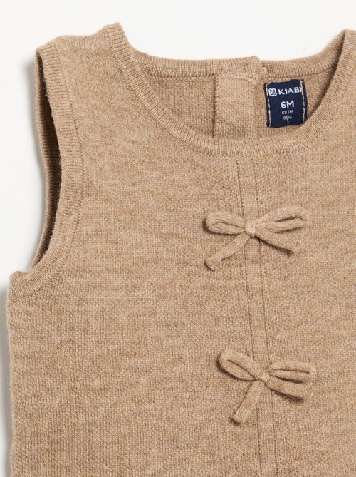 Ärmelloses Strickkleid mit Schleifen - Kiabi