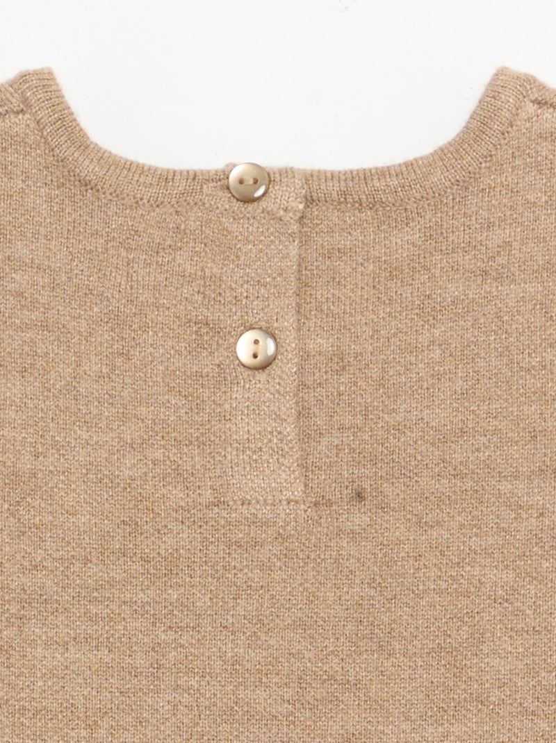 Ärmelloses Strickkleid mit Schleifen Beige - Kiabi