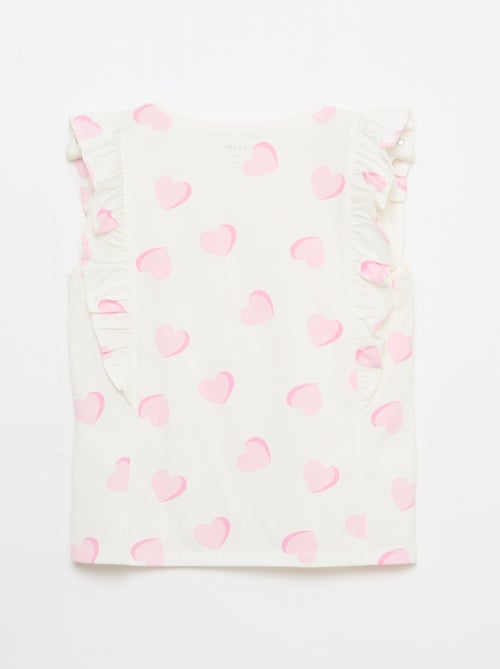 Ärmelloses T-Shirt mit Rüschen - Kiabi