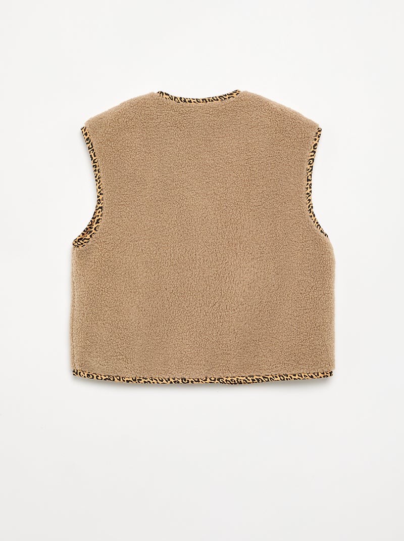 Ärmelloses Teddyfell-Gilet Beige - Kiabi