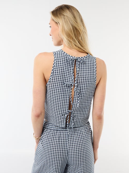 Ärmelloses Top mit Vichy-Muster - Kiabi