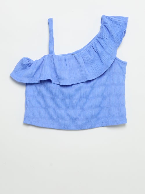 Asymmetric Collar Waffle Knit Tank Top - Kiabi