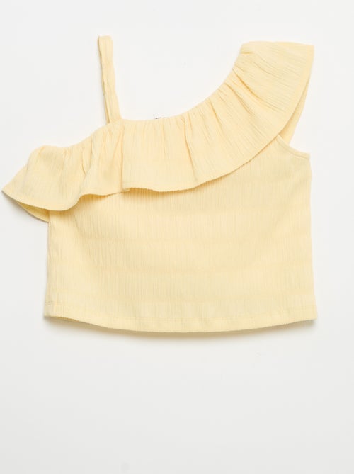 Asymmetric Collar Waffle Knit Tank Top - Kiabi