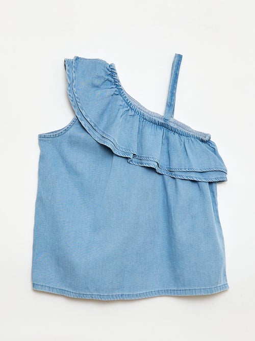Asymmetric Strappy Top with Ruffled Collar - Kiabi