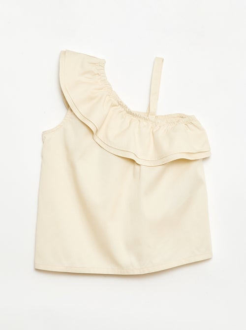 Asymmetric Strappy Top with Ruffled Collar - Kiabi