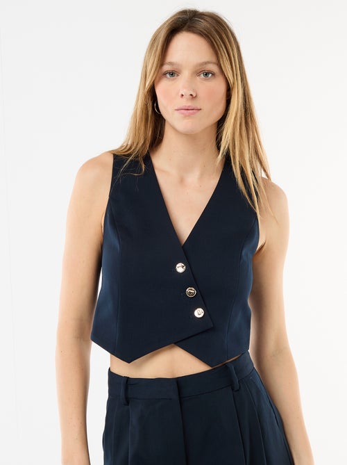 Asymmetrical Button-Front Suit Vest - Kiabi