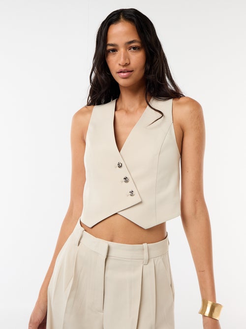 Asymmetrical Button-Front Suit Vest - Kiabi