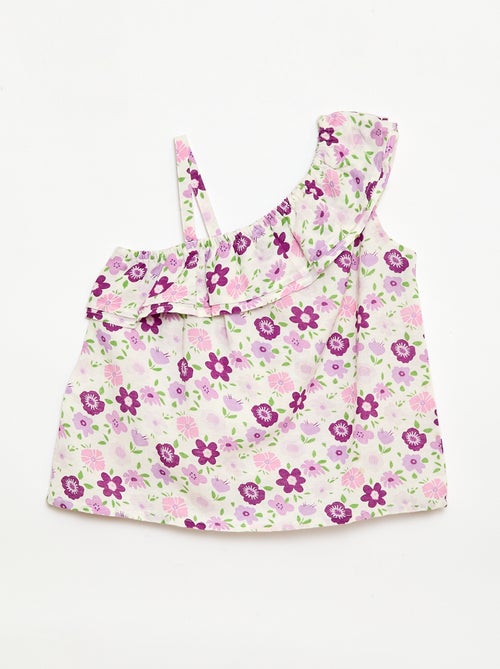 Asymmetrical Strap Top with Ruffles - Kiabi