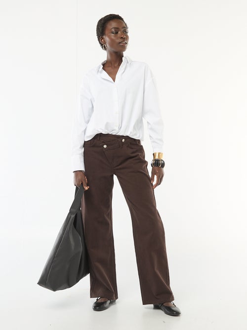 Asymmetrical Twill Pants - Kiabi