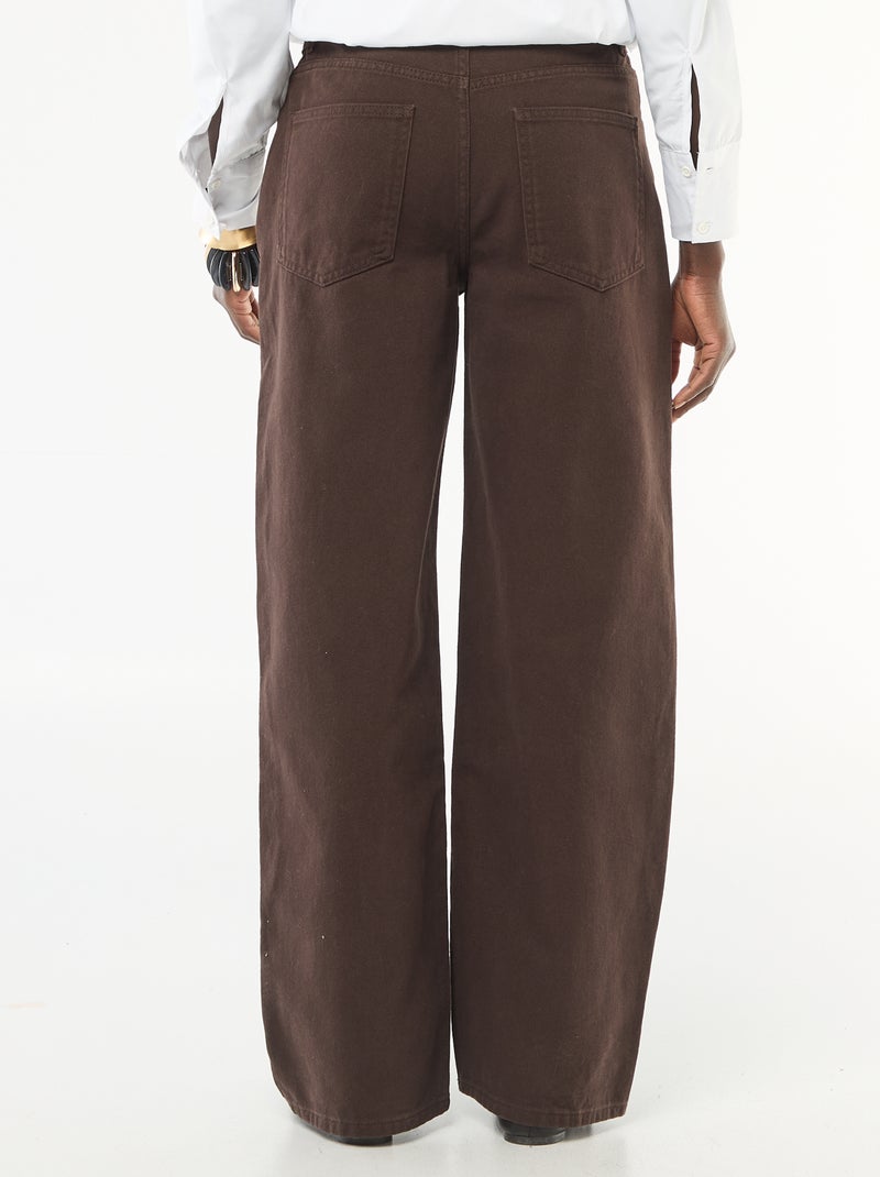 Asymmetrical Twill Pants Brown - Kiabi