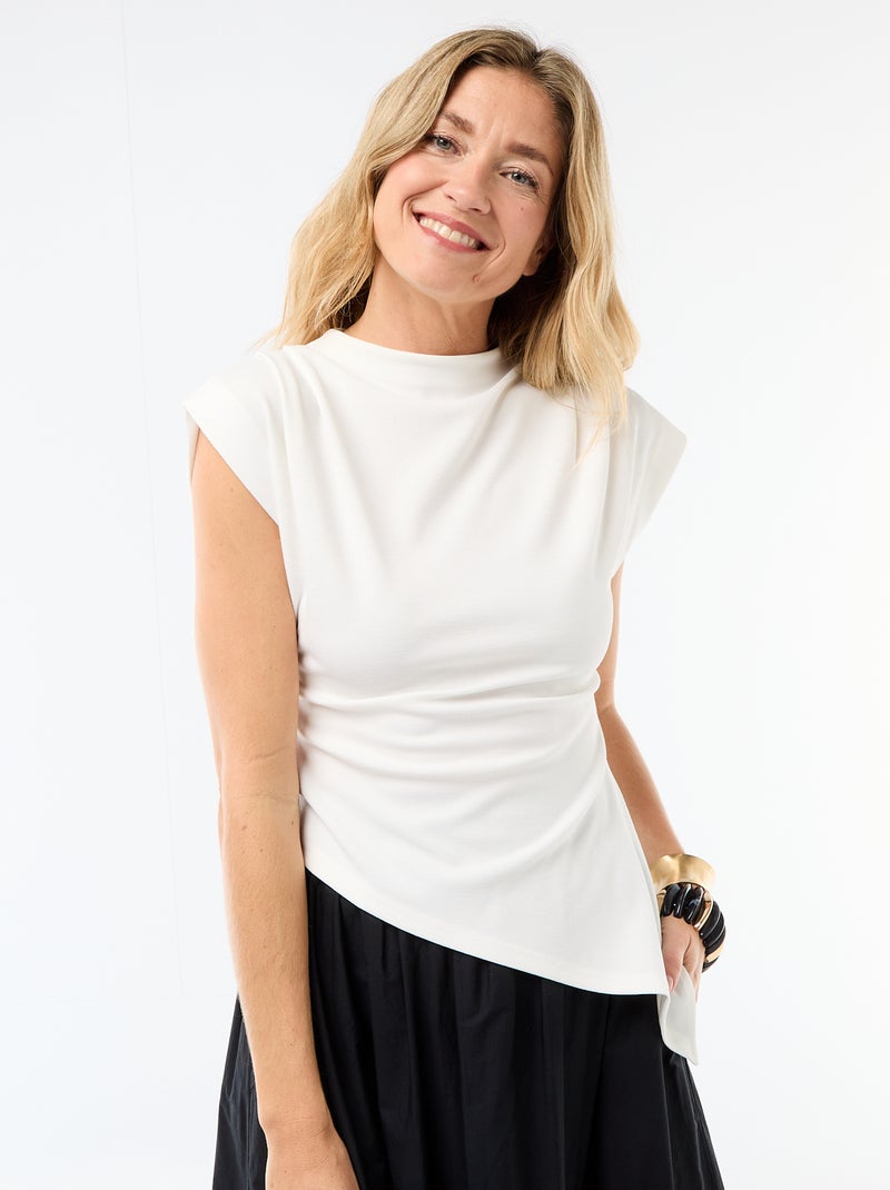 Asymmetrisches ärmelloses Top Weiß - Kiabi
