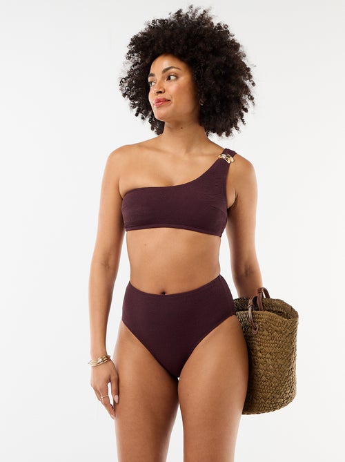 Asymmetrisches Bade-Bustier mit goldenem Zierelement - Kiabi