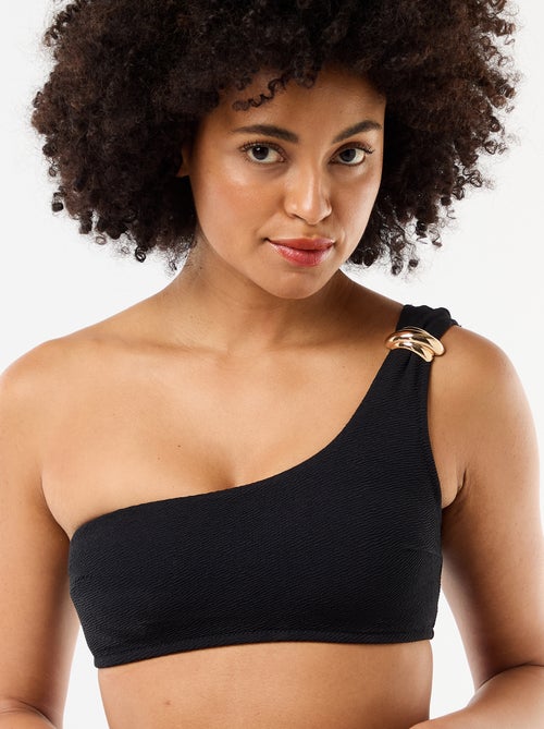 Asymmetrisches Bade-Bustier mit goldenem Zierelement - Kiabi