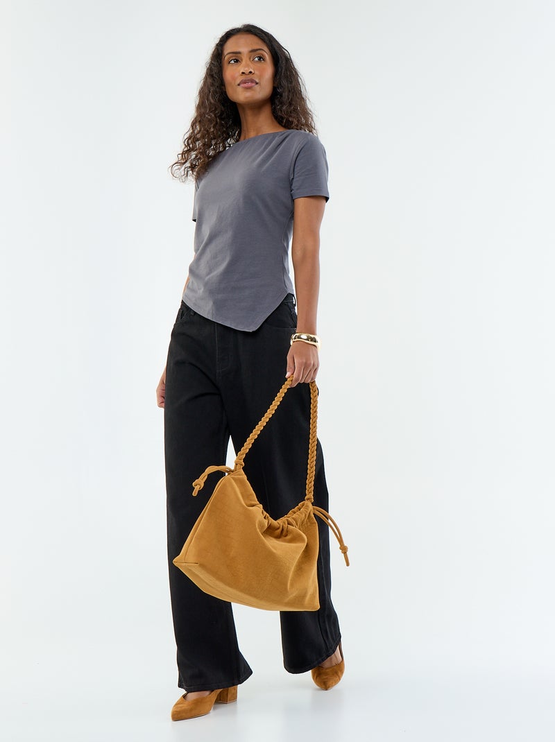 Asymmetrisches Kurzarm-T-Shirt Grau - Kiabi