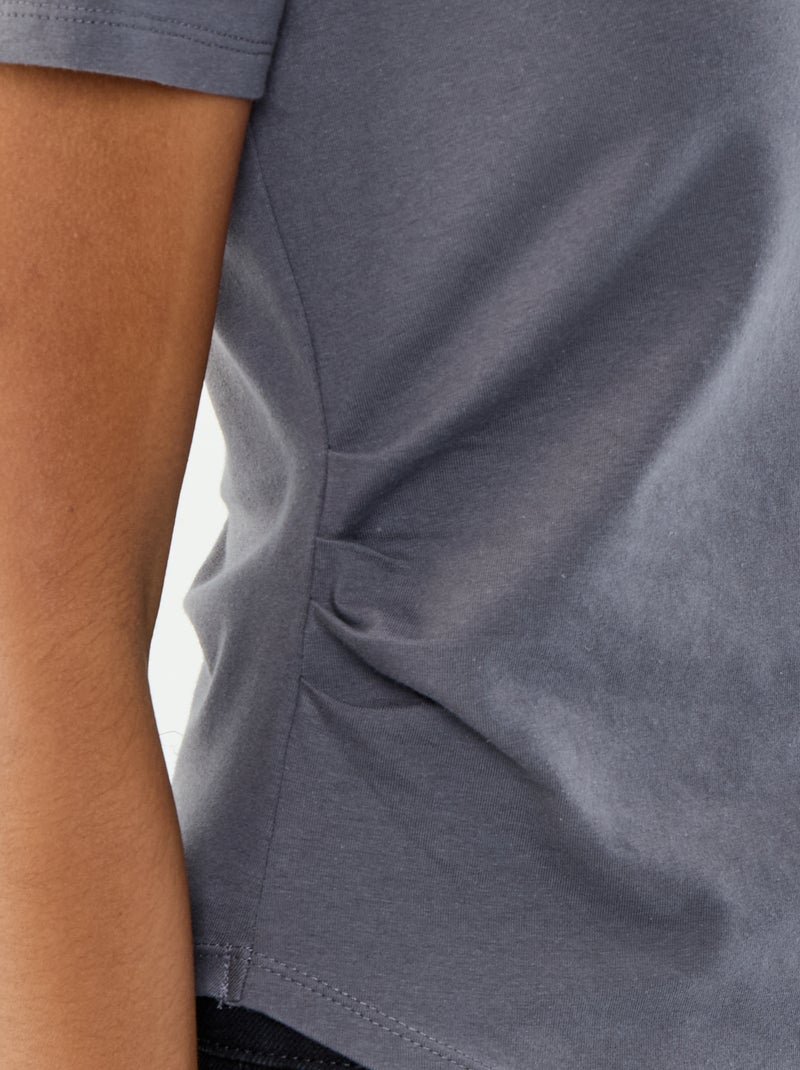 Asymmetrisches Kurzarm-T-Shirt Grau - Kiabi