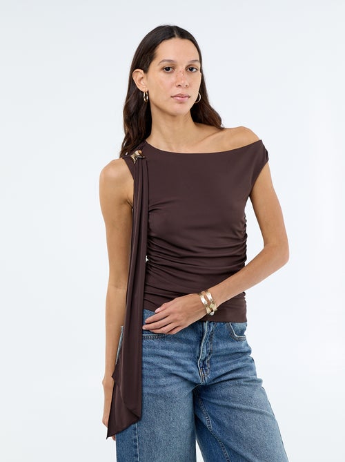Asymmetrisches Uni-Stretch-Top - Kiabi