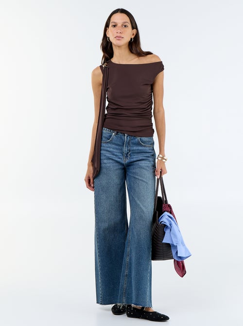 Asymmetrisches Uni-Stretch-Top - Kiabi